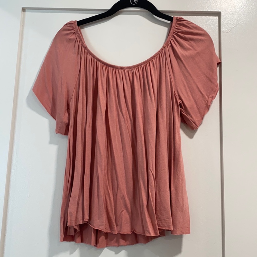 Peach off the shoulder top